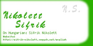 nikolett sifrik business card